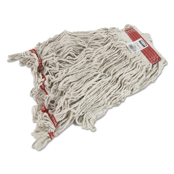 Rubbermaid Commercial 1 in Looped-End Wet Mop, White, Cotton/Synthetic, PK6, FGC11306WH00 FGC11306WH00 - main